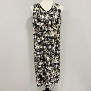 J.JILL M Wearever Collection Stretch A-line Shift Abstract Knee Length Geo Dress